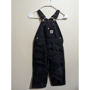 Carhartt Kids Loose Fit Rugged Flex Canvas Bib Overalls Size 4 Small Quilt Lined